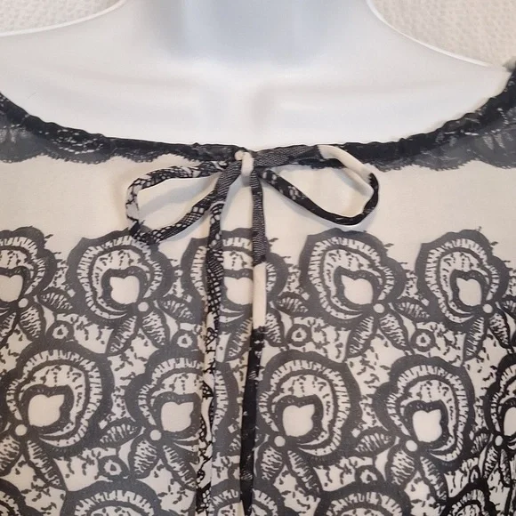 Kardashian Kollection XS. Black and white semi sheer cover up dress - Picture 3 of 7